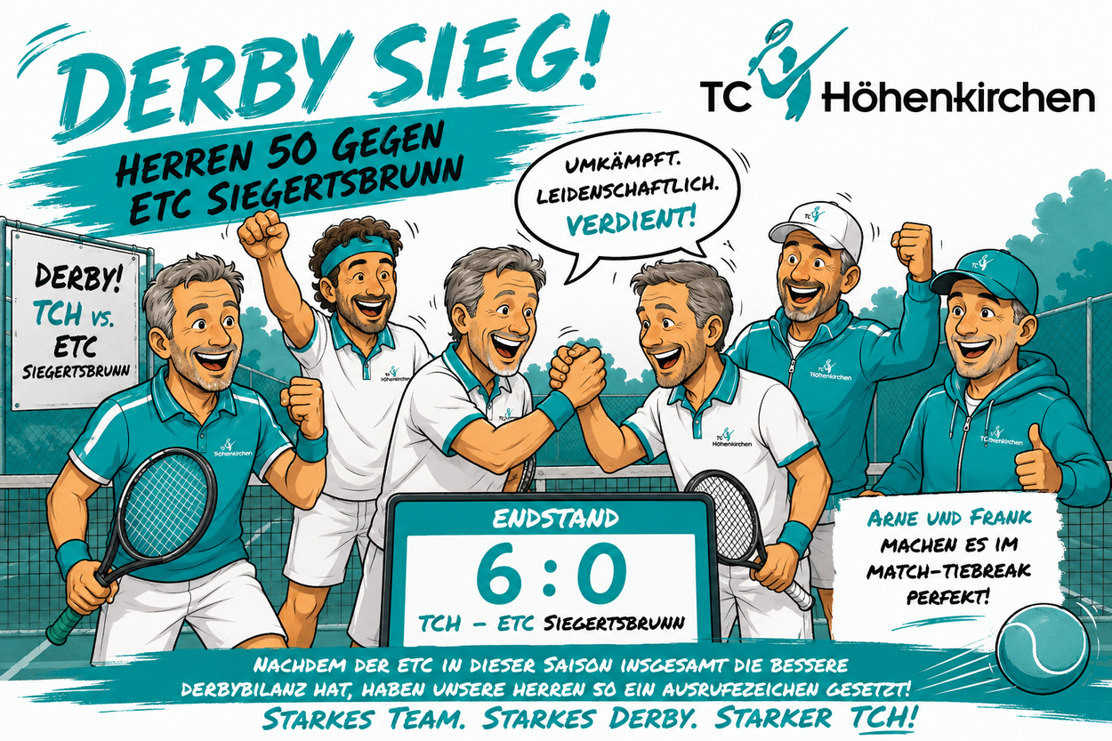 Derbysieg für die Herren 50 gegen den ETC Siegertsbrunn